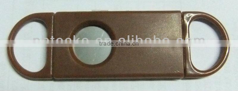 Promotional stainless steel logo printed cigar cutter sharp cigar knife