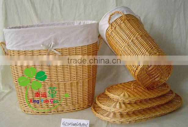 7pcs set wicker laundry basket & Rattan laundry basket & wicker storage basket for bathroom
