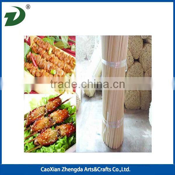 Wholesale flexible round bamboo stick high quality bbq bamboo sticks ,green flat pick