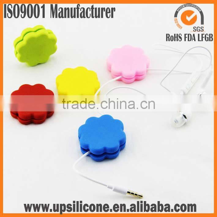 OEM earphone cord winder/silicone cable holder