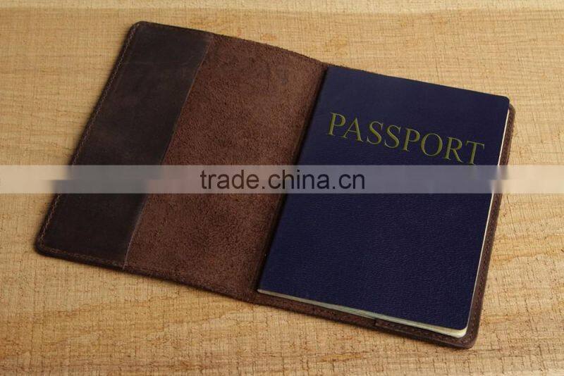 LOW price High Quality Men Black Custom Genuine Leather Passport Holder COVER