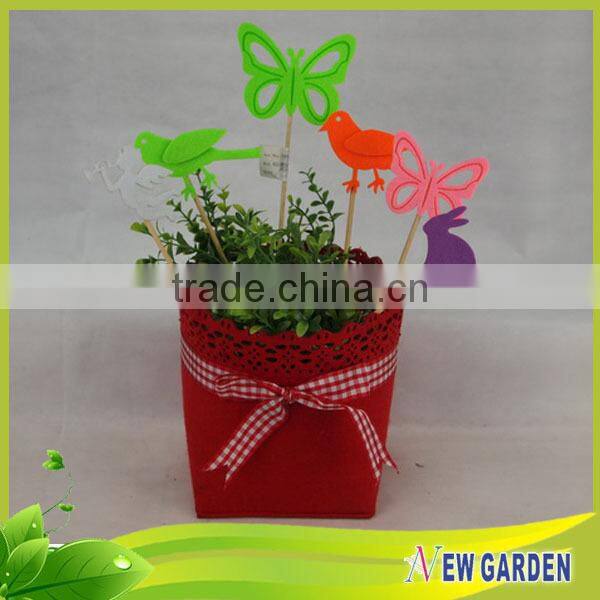 Good Quality Animal Shape At The Top Round Wood Stick For Planter