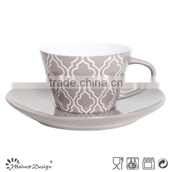 Hot sale Ceramic Stoneware indoor decoration cup and saucer flower pot