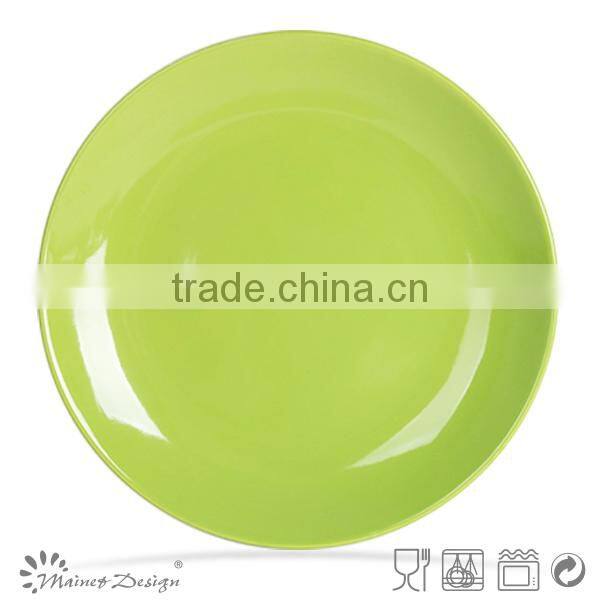 2014 Colour glazed ceramic dishes ,round plates stoneware with cheap prices