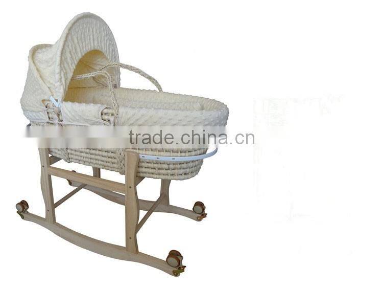 Portable Handheld Baby Crib Bedding Set The Straw Baby Cot with Wheels Cradle Bed