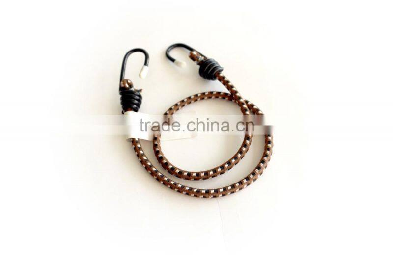 8mm High quality colorful polyester elastic luggage rope, bungee cord with hooks for packing