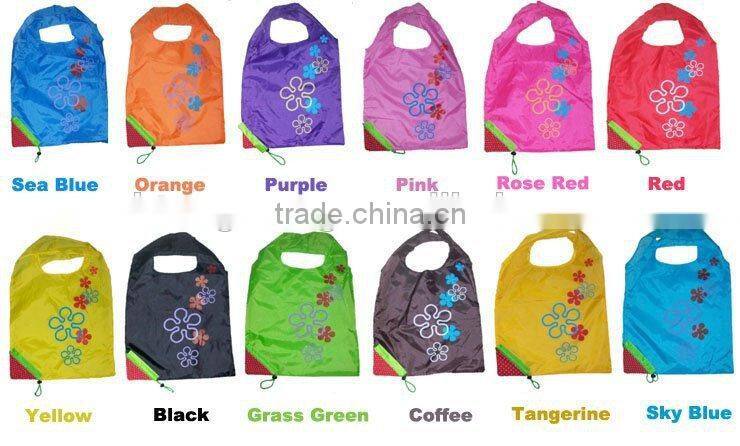 Reusable Polyester Foldable Shopping Bag with Sunflower Logo