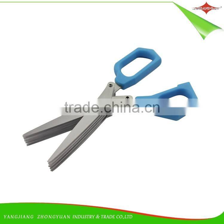 ZY-J1042 Stainless steel 5 blades herb scissors double blade kitchen scissors with pp handle
