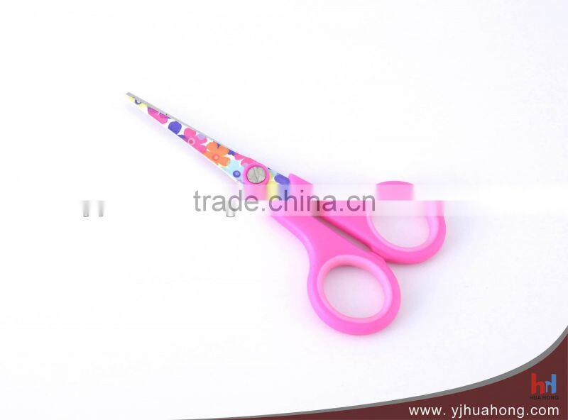 Soft grip titanium-coated blade stationery scissors/office&school scissors