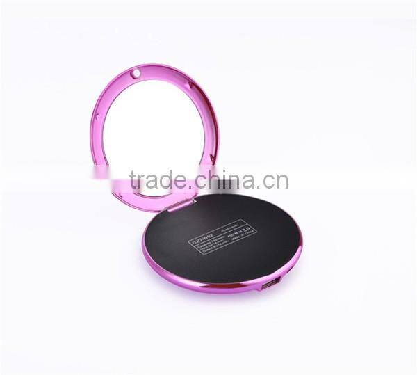 7000mAh Round Mirror Shape Portable Charger Power Bank