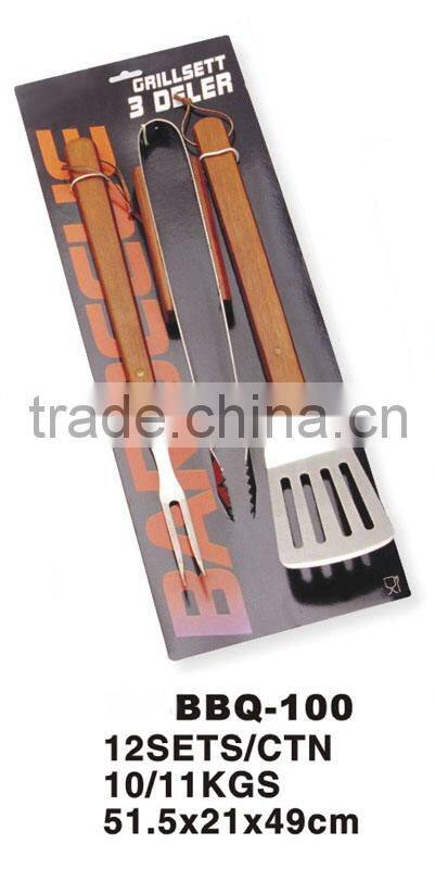 High Quality In Wooden Handle Barbecue Tools