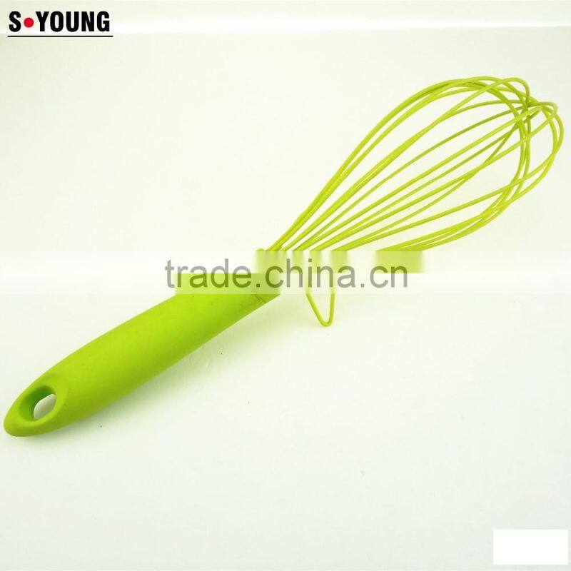 13015 silicone kitchenware egg whisk with pp handle with holder