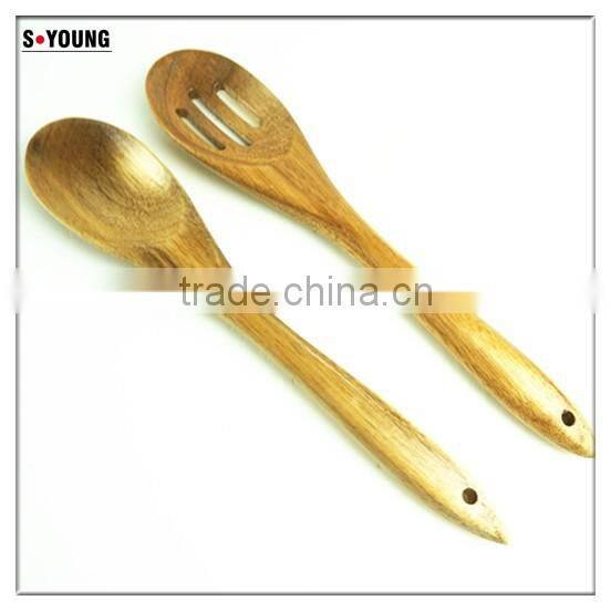 22036 High quality beech wood spoon slotted spoon