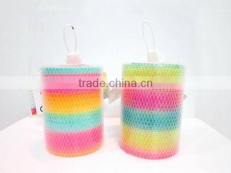 Hot Plastic Magic Rainbow Coil Spring 8.7 *9 cm big size Slinky Colorful Novelties Educational Toy