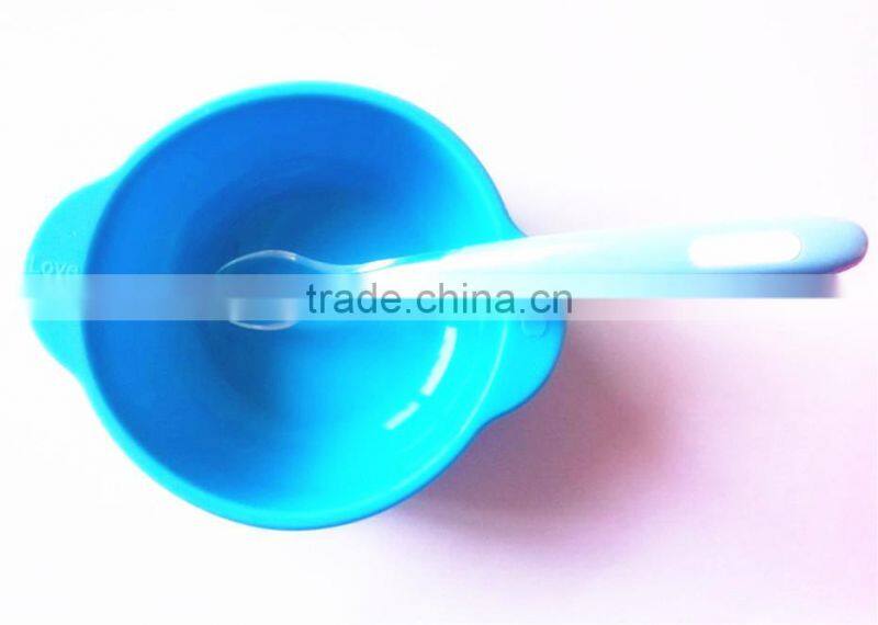 Popular round shape silicone bowl ,baby feeding silicone bowl and spoon New arrival