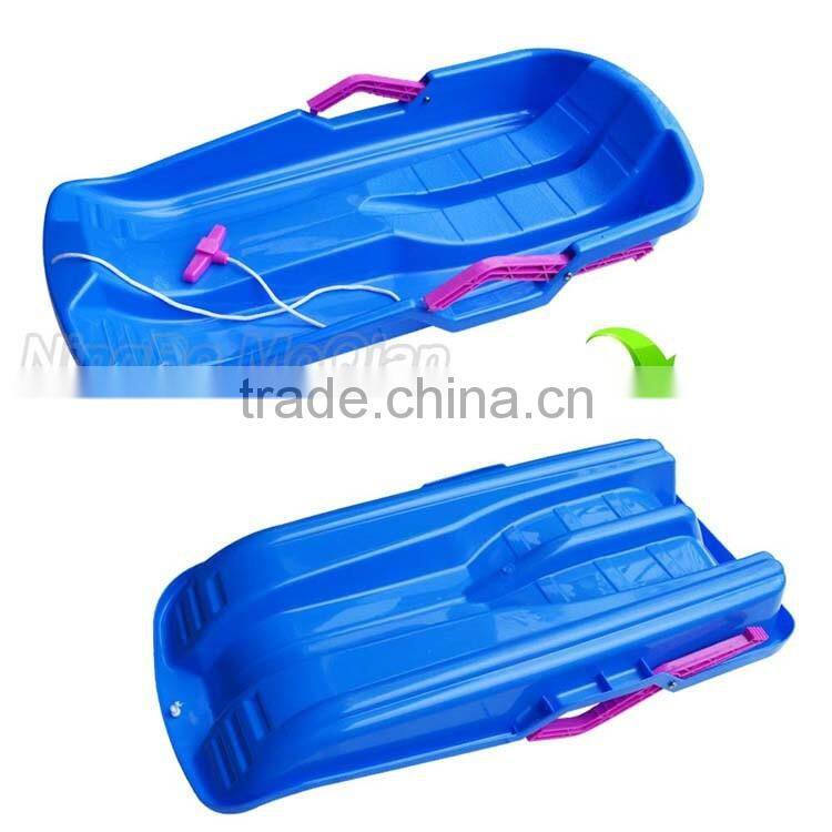 Professional hot selling child 75cm snow slide plastic tobaggon snowboard one seat with brake