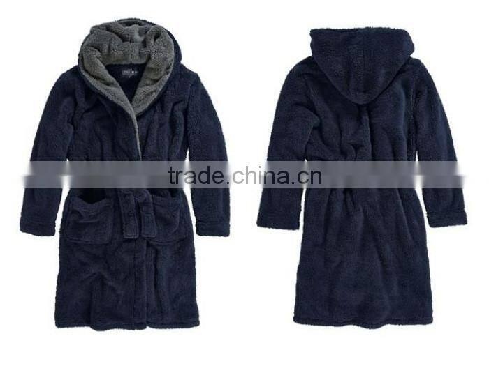 100% polyester shaggy fleece men's robe, men's hoodies bathrobe,fluffy bath robe