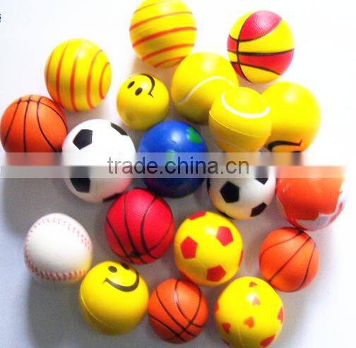 Small emoji face soft foam balls reliever toys popular pu foam ball