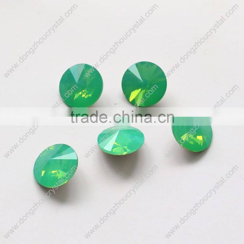 Amazing! pacific opal fancy rhinestone crystal round loose stone in bulk with plating finish