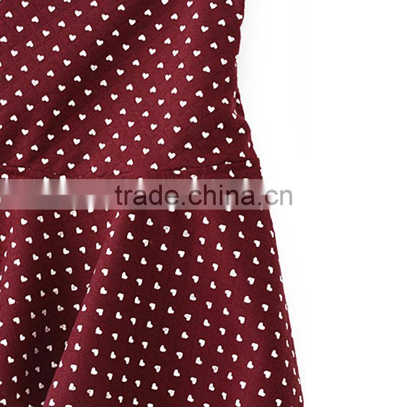 Ladies' fashion polyester print ruffle bottom high quality direct manufacturer hawaii party skirt