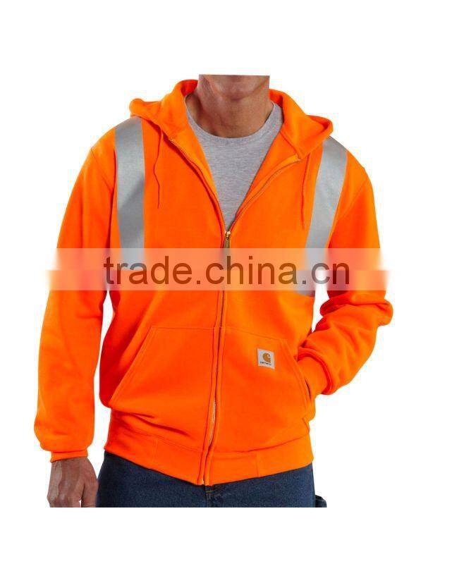 Men's High-Visibility Hooded Zip-front Safety Jacket SLJ001