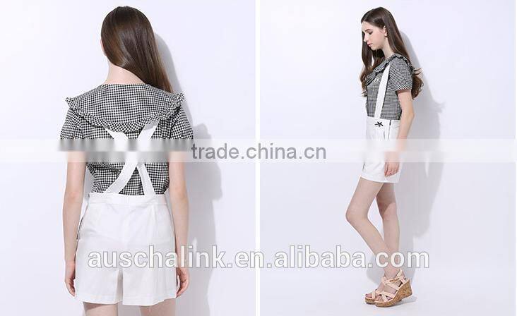 personalized summer ladies short pants suspenders fashion design