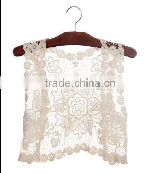 2016 new arrivel unique design top quality baby lace crochet vest
