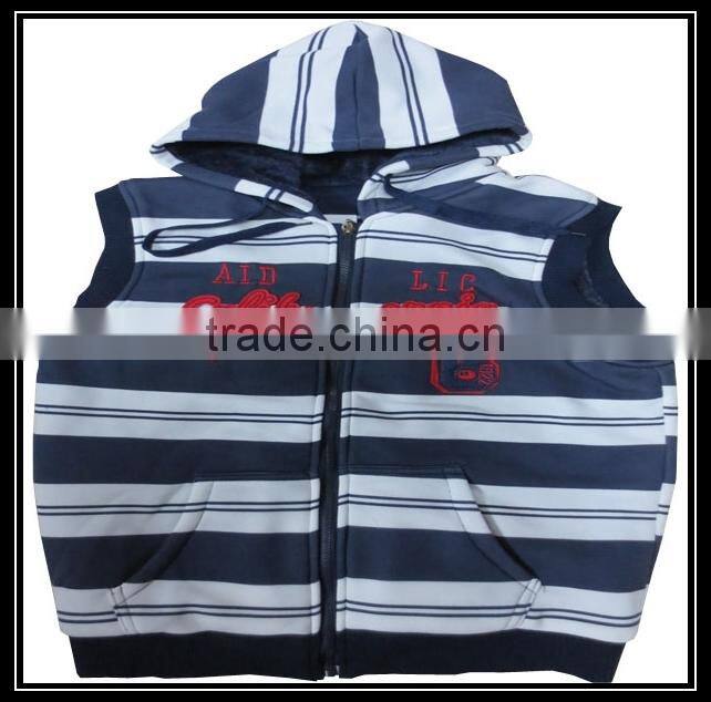 customize boy fleece hooded cheap fur vest