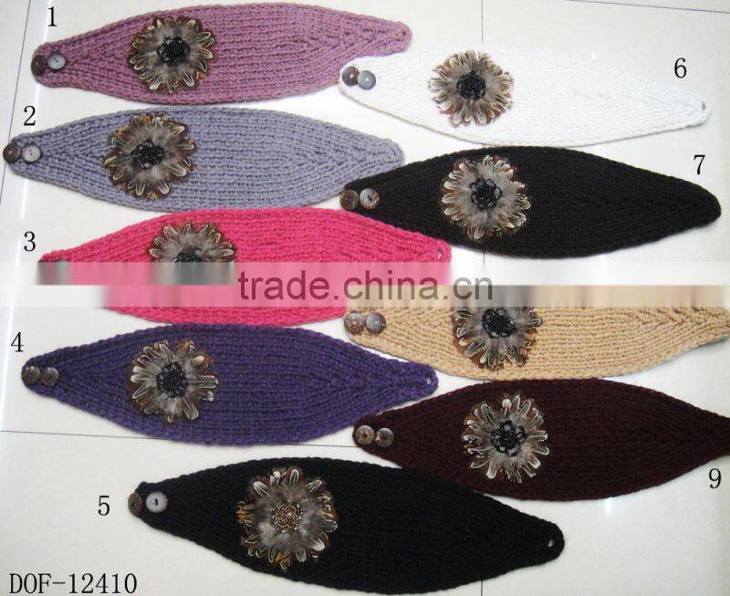 Fashion new Hot knitted acrylic designer jewelry headband for winter