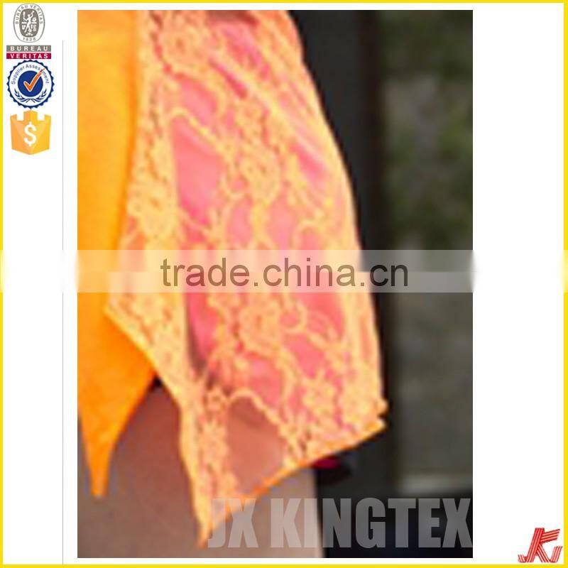 elegant orange fashion design girls lace tops