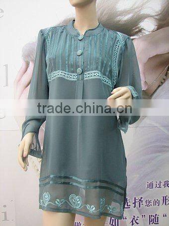 woman embroidery jumper long blouse