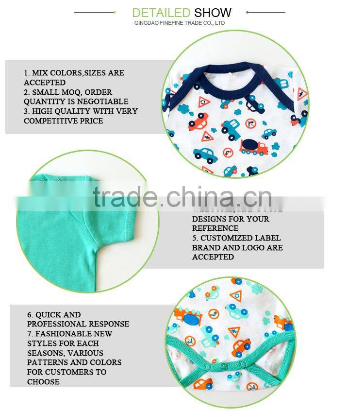 Summer Cotton Baby Clothes Lace Baby Rompers Printed With Short Sleeve