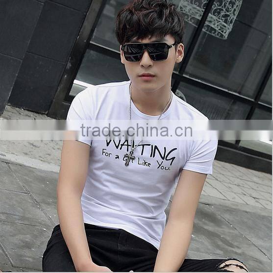 Wholesale Man Clothes 2016 Fitness Tshirt White T-shirt OEM/ODM
