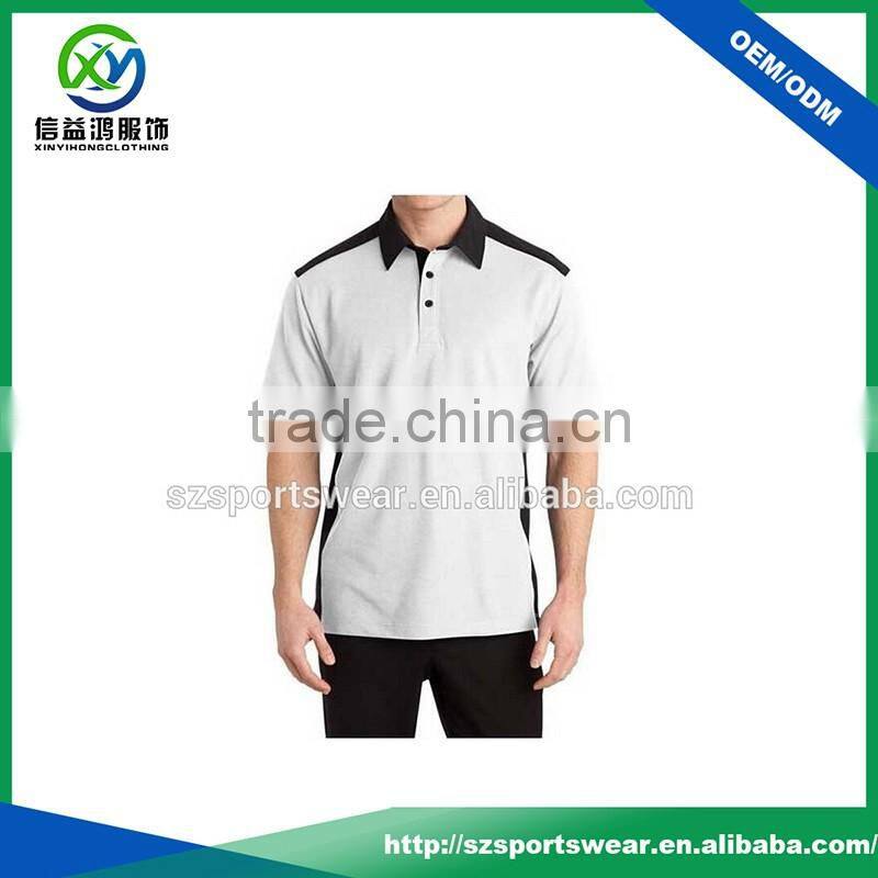Latest design Contrast colour cotton / spandex polo t shirt for men