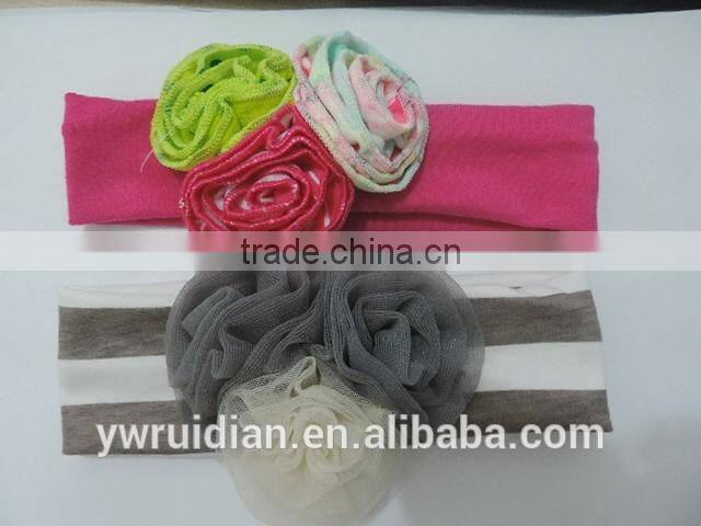 kids thanksgiving headband baby girl lace flower cotton elastic pakistani hairband wholesale autumn clothes winter clothing sets