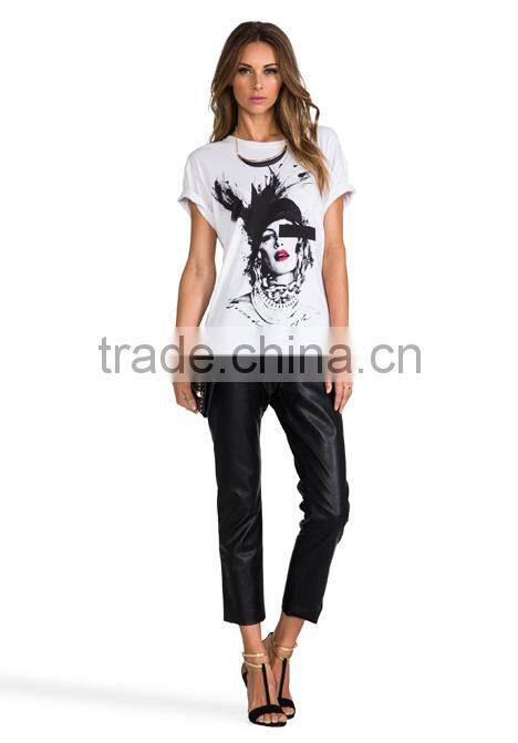 Cotton blend t-shirts with face print