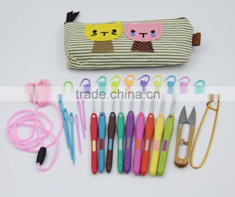 crochet hook case, crochet hook set, row counter