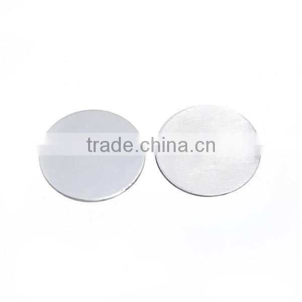 Stainless Steel Embellishments Round Silver Tone