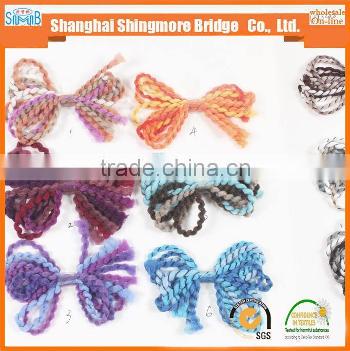 Shopping knitting yarns china producer cheapest wholesale oeko tex hand knitting scarf yarn high tenacity polyester ripple yarn