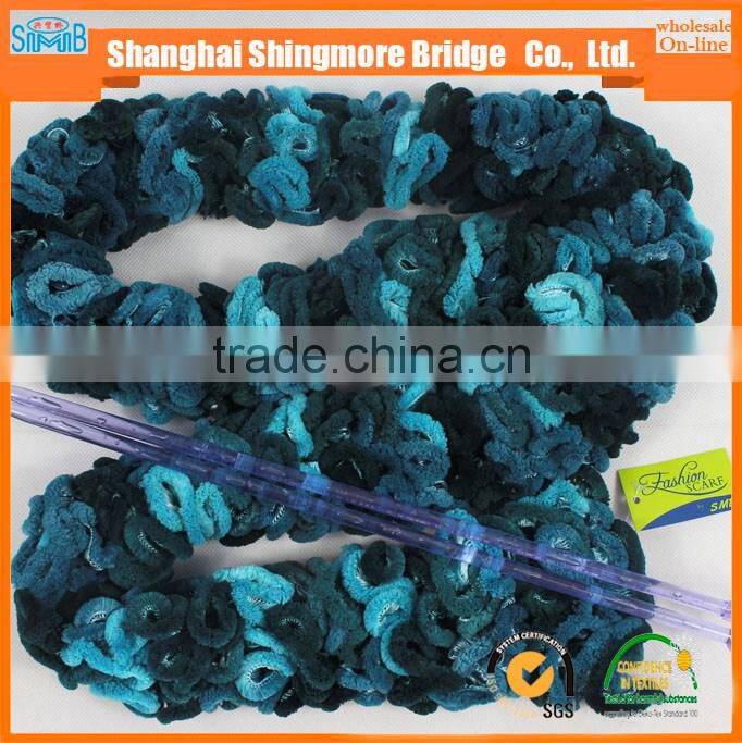 100% polyester railway fancy knitting yarn for hand knitting scarf