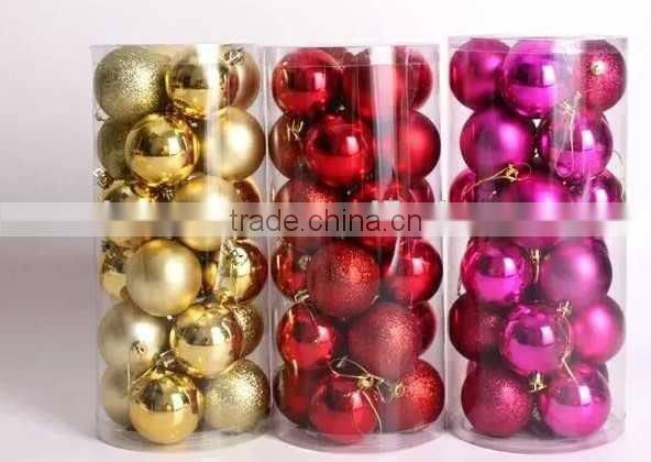 Christmas bulbs in plastic tube