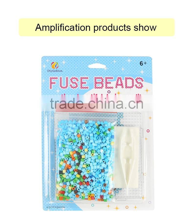 Diyfashion 5mm hama perler fuse beads Goldfish bowl set with puzzle iron paper and twezzer hama beads toys for kids 18091