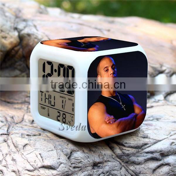 (Hot movie) Hot Gift 2015 New Fast & Furious LED Digital Clock Alarm Clock Mini clock