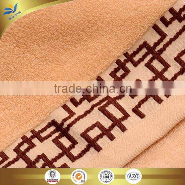 100% cotton bordered bath towels cheap jacquarded towel made in china