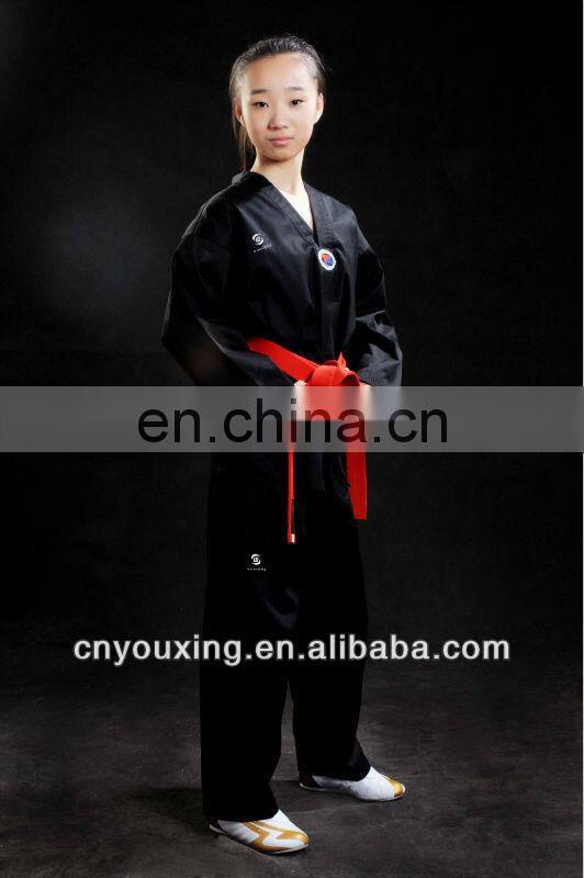 Cheapest taekwondo uniform/taekwondo clotthing/taekwondo dobok black color