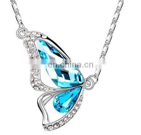 2017 New Fashion Crystal Plated Austrian Crystal Butterfly Necklaces & Pendants jewelry