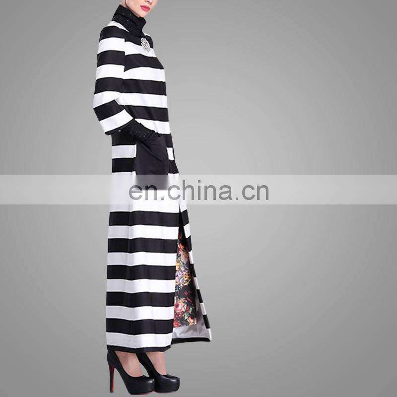 2016 Spring New Women Wind Coat Fashion Stitching Striped Euramerican Ladies Coat Wholesale Apparel