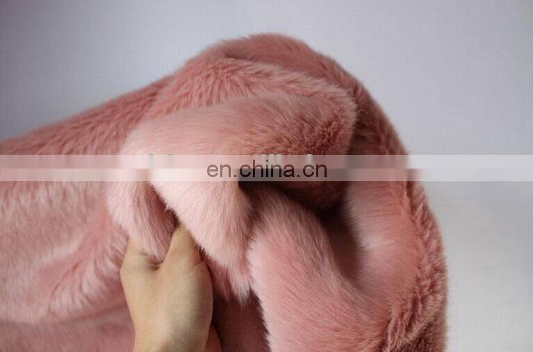 Wholesale 100% polyester made faux rabbit fur fabric