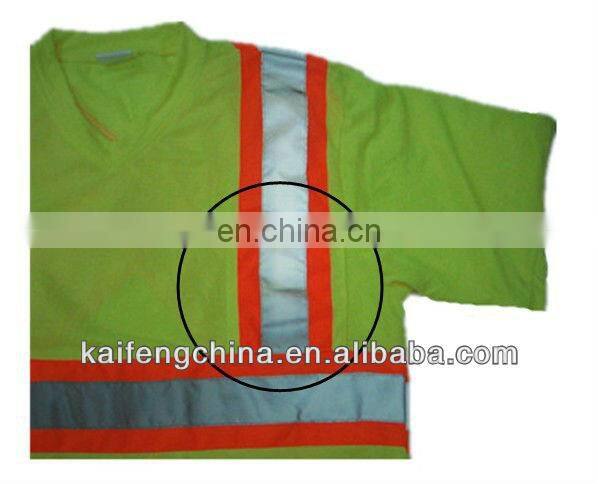 High Visibility Safety Yellow TShirts V neck ANSI Standard Strips