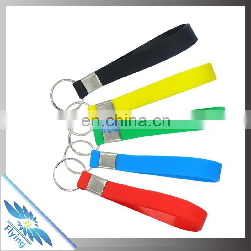 High quality metal and silicone special red cross keychain